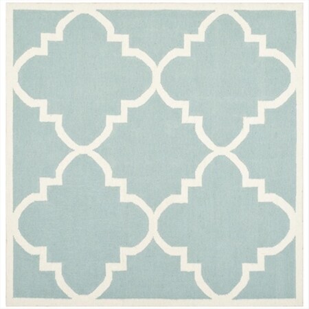 Safavieh 6 x 6 ft. Square- Contemporary Dhurries Light Blue And Ivory Flatweave Rug DHU633C-6SQ